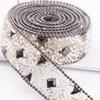 Hot Fix Rhinestone Ironing Chain DIY Clothing Shoes Bag Ironing Sewing Jewelry Accessories Gemstone Trim Belt Diamond Glue 1Yard