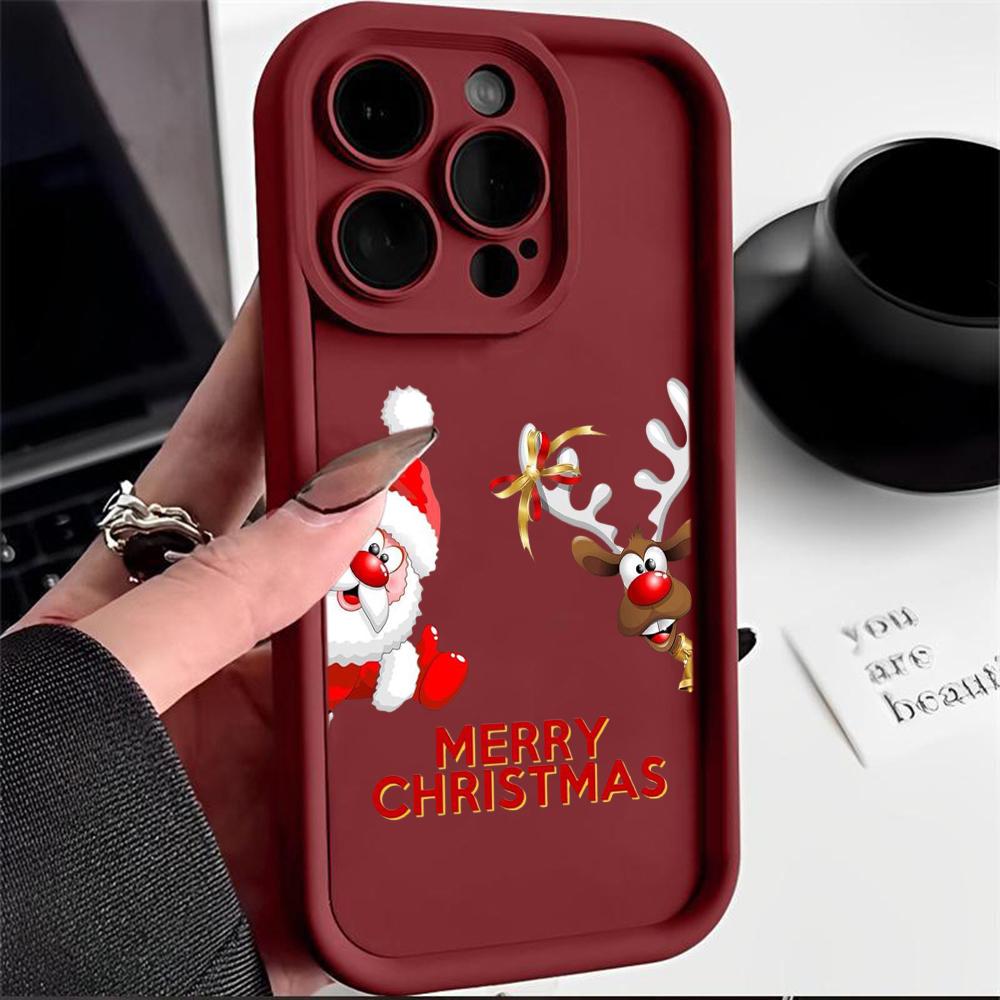 Ae120 Merry Christmas Santa Design Phone Cases for Xiaomi 14T 12 11 Lite 5G NE Redmi 13 14C 9C 9A A3 Note 12 Pro 11s Angel Eye Ladder Protective Cover