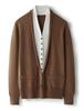 Women's V-Neck Wool Cardigan - Autumn/Winter, Two-Piece, Long Sleeve Knit Sweater