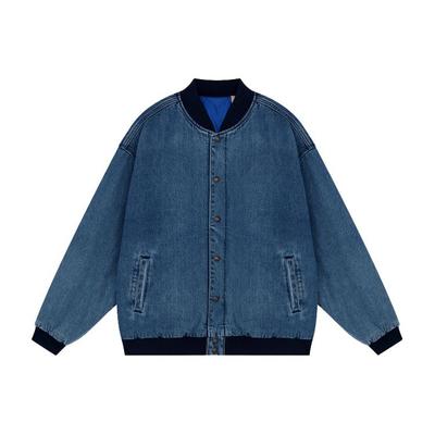 Levis FW21 Baseball Collar Single-Breasted Reversible Casual Denim Jacket Men Jackets Blue A1941-0000