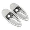 Musiclily Basic Boat-Shaped Strat Jack Plate for Strat Electric Guitar, Chrome (Pack of 2)