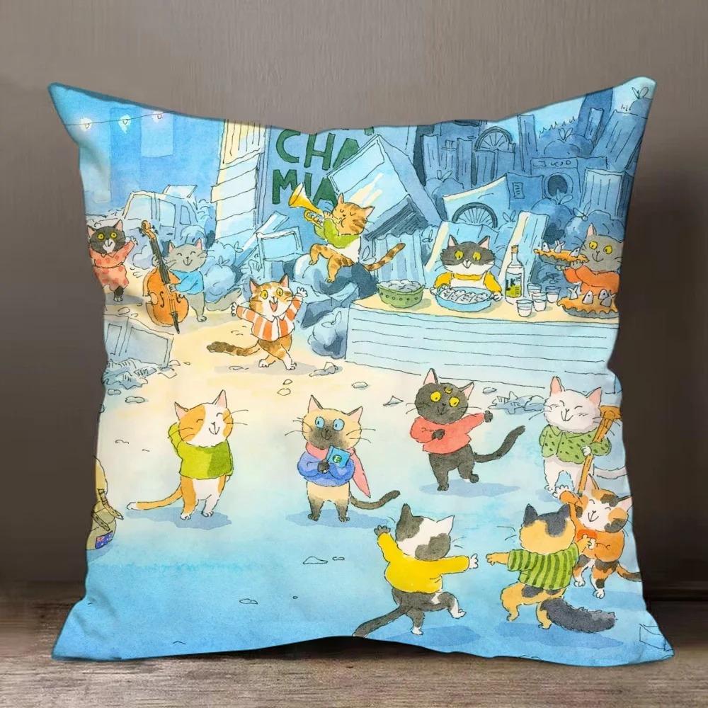 Living Scenery Pattern Pillowcase Dormitory Decoration Office Living Room Sofa Home Pillowcase