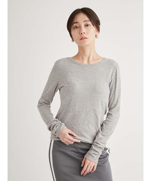 Emi Slub Jersey Free Small 2-Way Top, 13WCT251059, LGRY, Size,