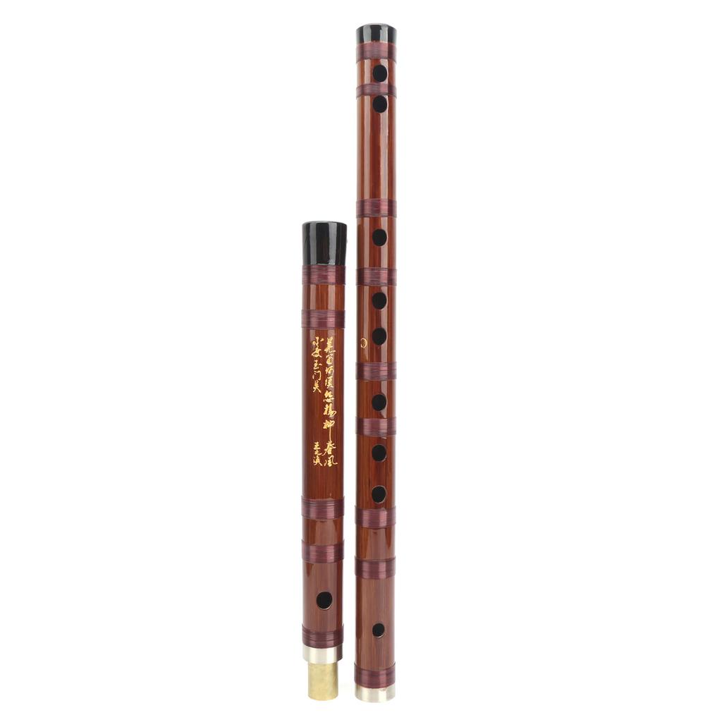 CKey Dry Bitter Bamboo Flute Traditional Orchestral Instrument Set with Storage Box ZD02