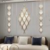 Long Strip Multi Grid Wrought Iron Mirror Wall Sticker Art Home Livingroom Background Wall Decoration Hotel Store Wall Ornaments