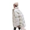 Pink sweet hooded medium and long down jacket women's 2024 winter new white duck down jacket down jacket