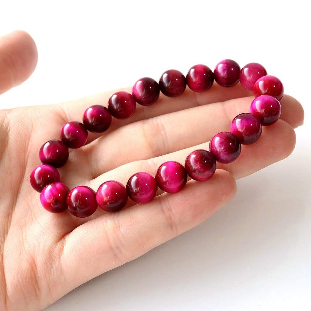 Pink Tiger Eye Tiger Eye Natural Power Inner [GOLD STONE] Bracelet, 10mm, Stone, Stone, Stone, Circumference Approx. 17.5cm