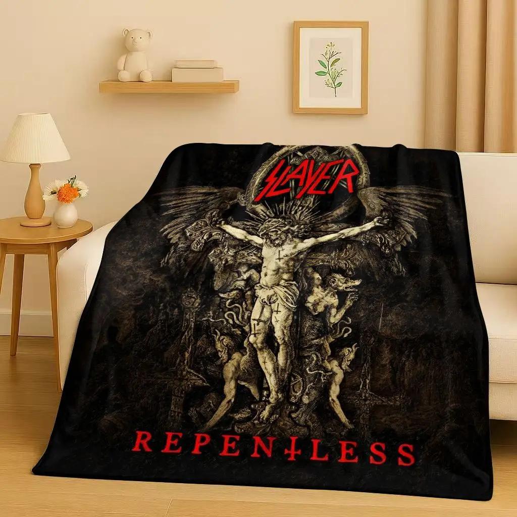New Slayer Thrash Metal Rcck Music Band Sign Flannel Blanket,Ultra Soft Warm Plush Throw for Home Bedroom Bed Sofa Cover Gift