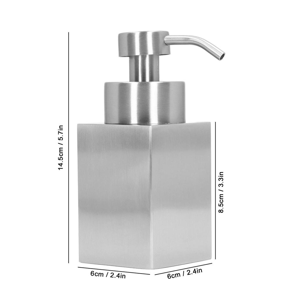 Foaming Soap Dispenser Stainless Steel Shower Gel Shampoo Dispenser with PP Pump Head for Bathroom Kitchen Laundry Room