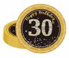 30th Birthday Plates Disposable Paper Set 16 Pieces Black