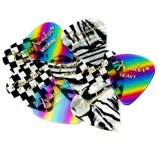 Fender Pick 351 Heavy Shape, Rainbow, (12)