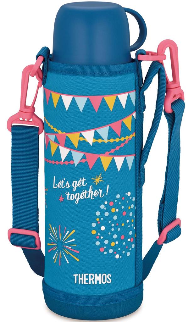 Thermos Water Bottle Vacuum Insulated Bottle Blue Flag 2-Way 1.0L/1.03L FHO-1001WF BL-F