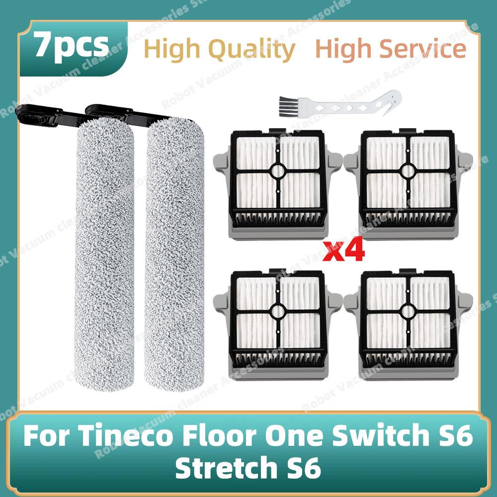 Compatible For ( Tineco Floor One Switch S6 / Stretch S6 ) Vacuum Cleaner Parts Roller Main Brush HEPA Filter Accessories