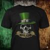 St Patricks Day Irish Skull Leprechaun Graphic T Shirt Tee