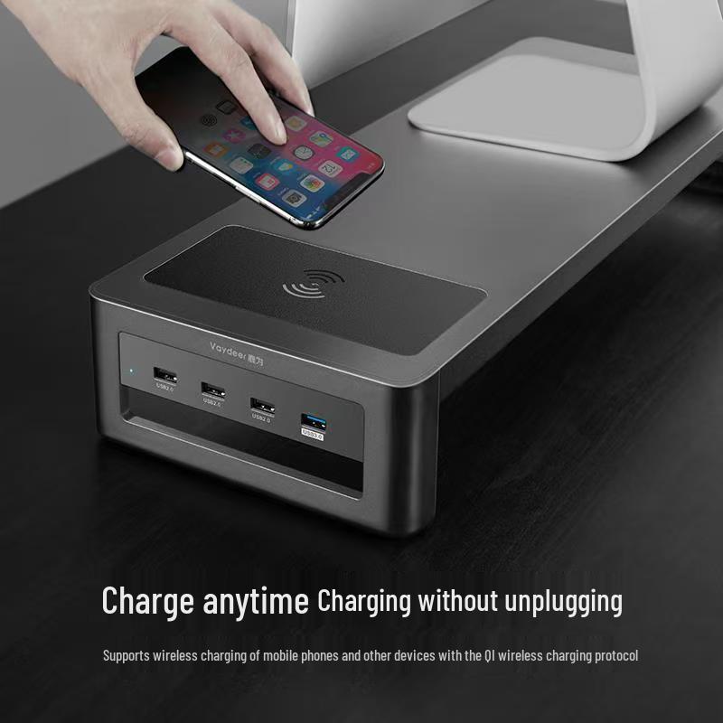 Multifunctional USB Monitor Riser Stand and Desktop Organizer