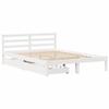 VidaXL Cadre de lit avec tiroirs blanc 140x190 cm bois de pin massif, sommier, cadre de lit double, cadre de lit en bois 3301533