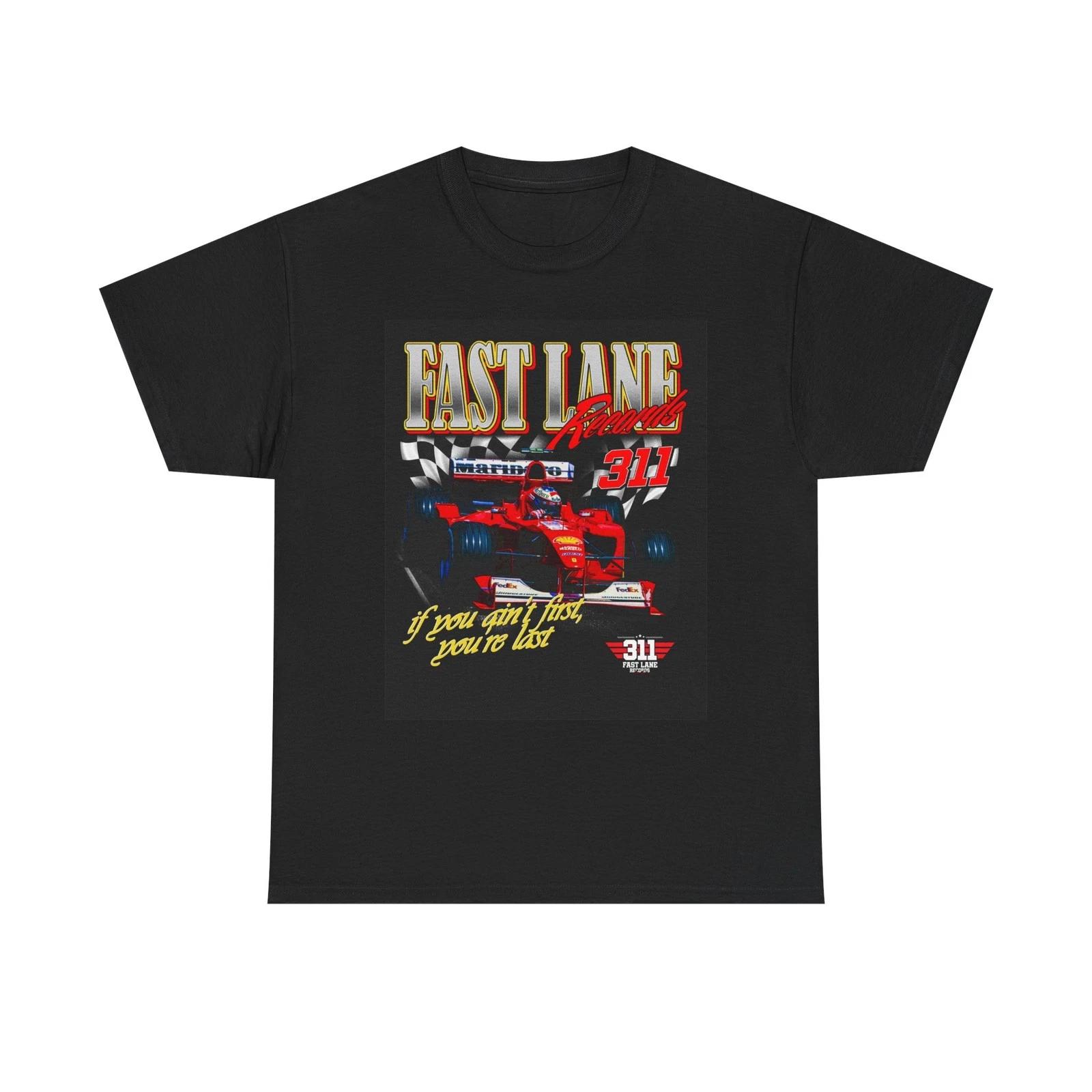 Графическая футболка Fast Lane Records Рики Бобби Унисекс Хлопковая футболка S