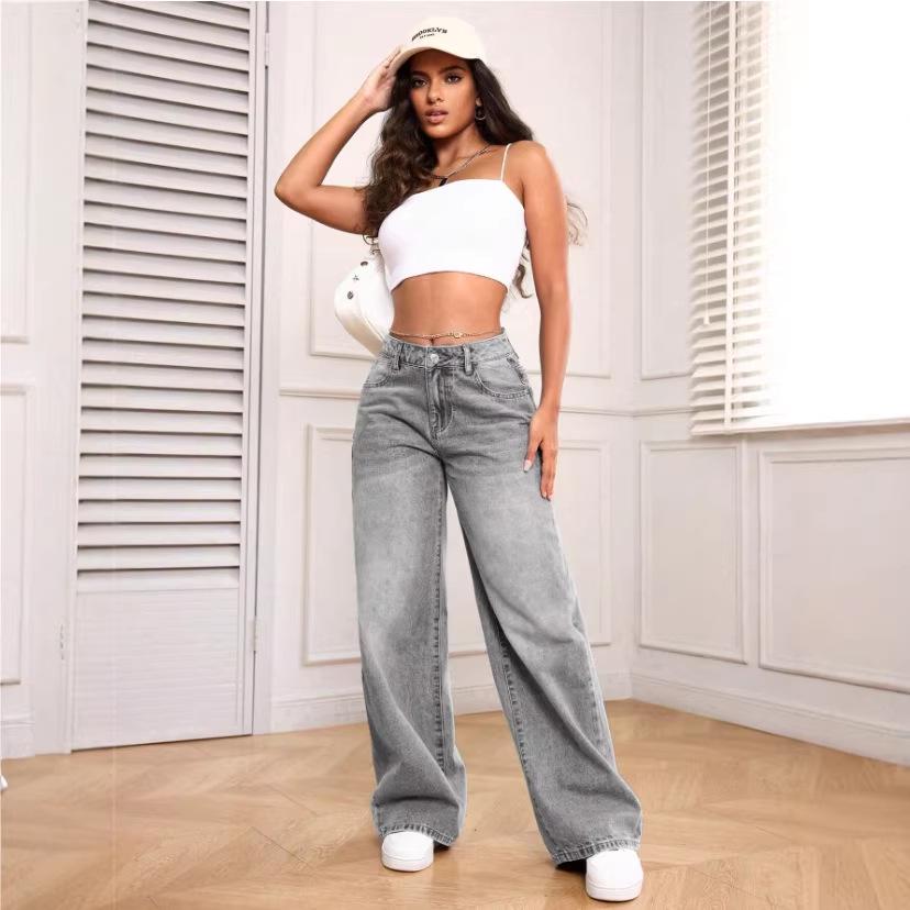 2026 Spring/Summer Women's Casual Denim Pants with Side Pockets