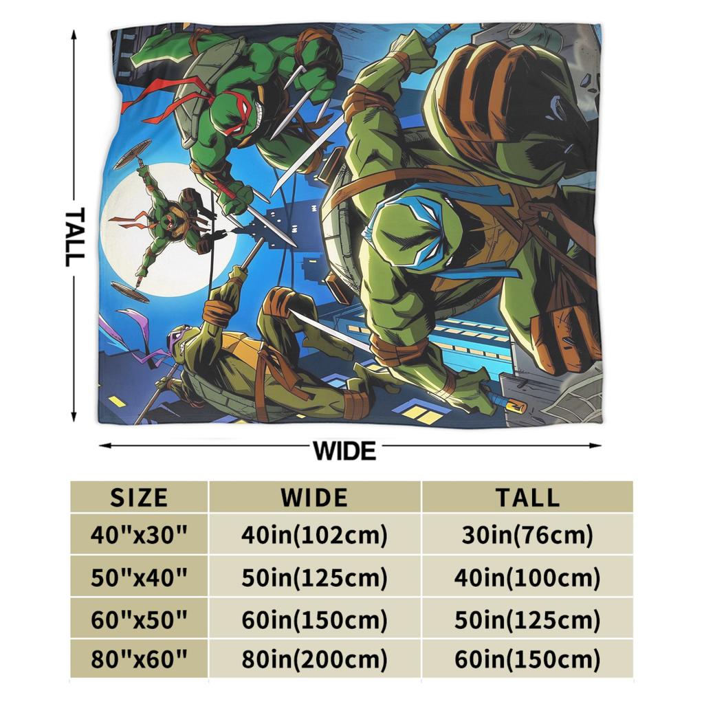 Soft Blankets Camping TMNT Game  Throw Blanket  Flannel Bedspread For Couch Chair Sofa Bed Street Trend Sofa Bed Cover