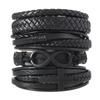 Cross-border new number 8 multi-layer leather jewelry men's bracelet leather rope woven jewelry alloy bracelet magnet buckle