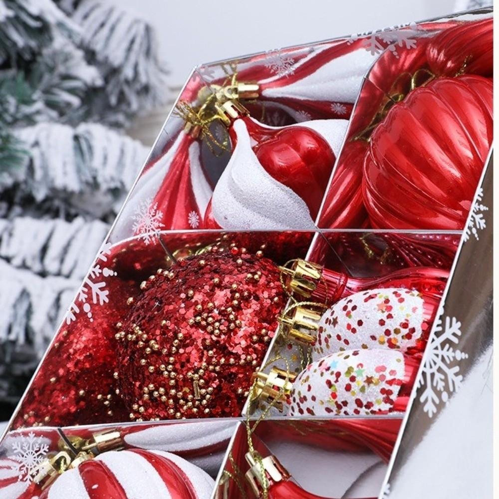 8PCS/Box 8CM Christmas Hanging Balls Shatterproof Electroplated Painted Christmas Tree Ornament Plastic