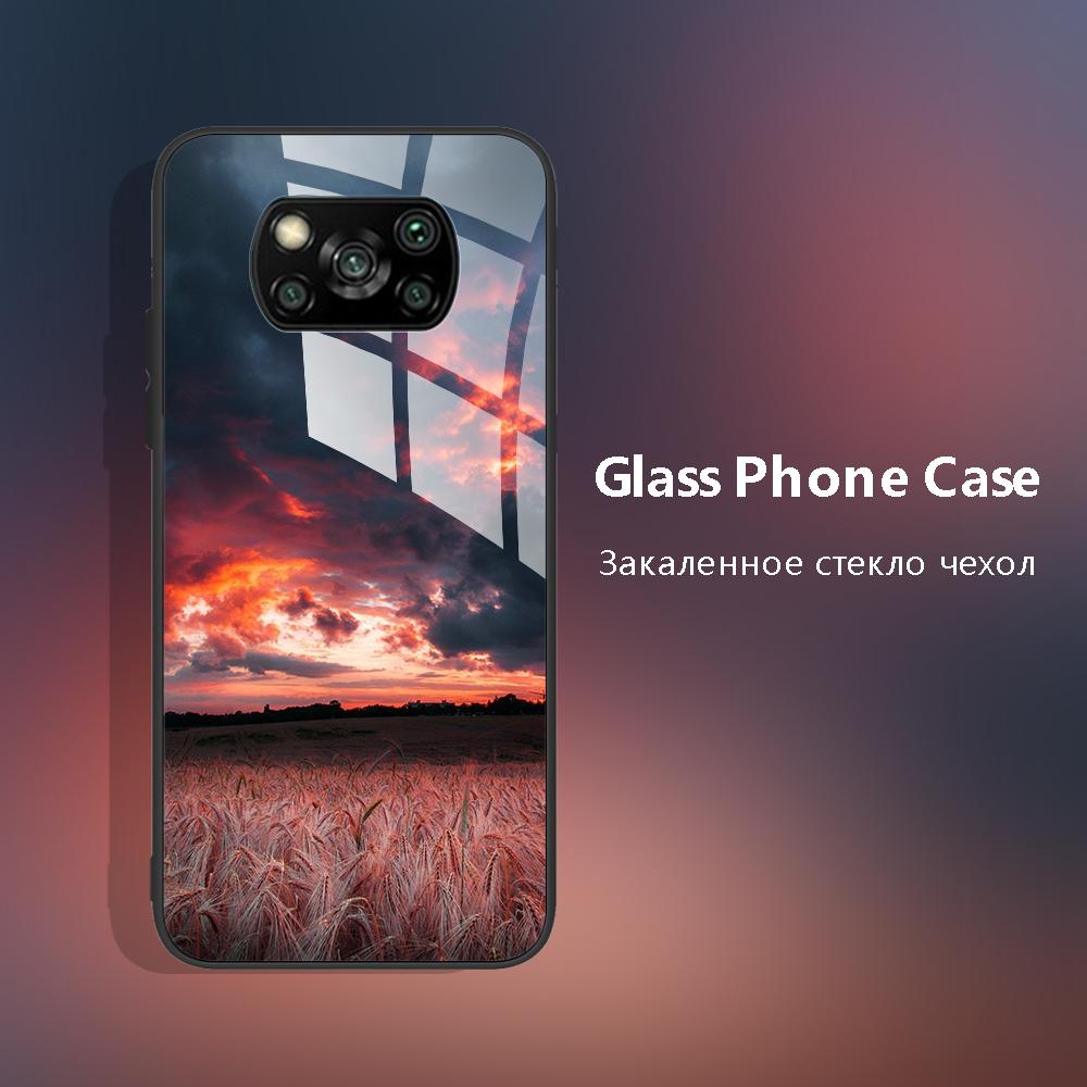 For Xiaomi Poco X3 X 3 Pro NFC X3Pro Pocox3 Pro Stylish Painted Cover Tempered Glass Phone Case For Poco X3 Pro Back Cover Coque