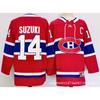 Mens Vintage Ice Hockey Jersey With Embroidered Number 14 Suzuki Caufield NHL Style Cotton Blend Team Uniform