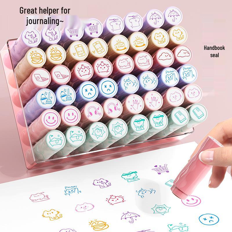 Cute Japanese Girl Style Journal Stamps: Creative Student Reward & Encouragement Stamps