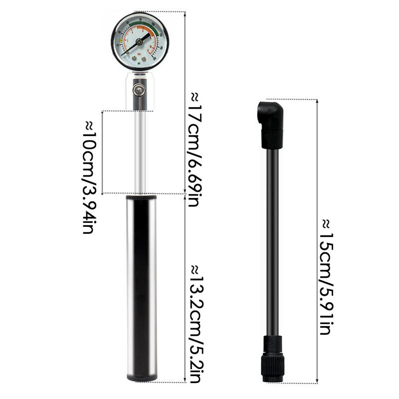 Bicycles Pump Aluminum Alloy Bicycles Tire Pump With Tire Pressure Gauge High Pressure Inflator Pump Portable Air Pump For