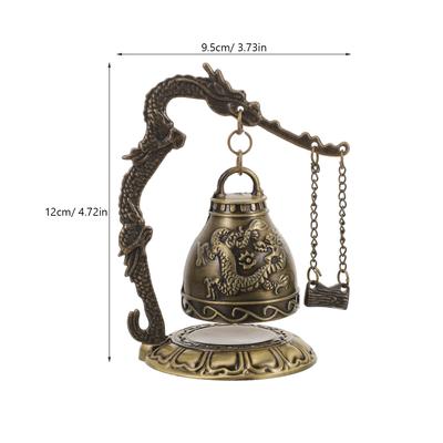 Dragon Feng Shui Bell Decor Vintage Strike Chime Ornament Alloy Tabletop Craft Home Zen Decoration Chinese Style Ring Sound