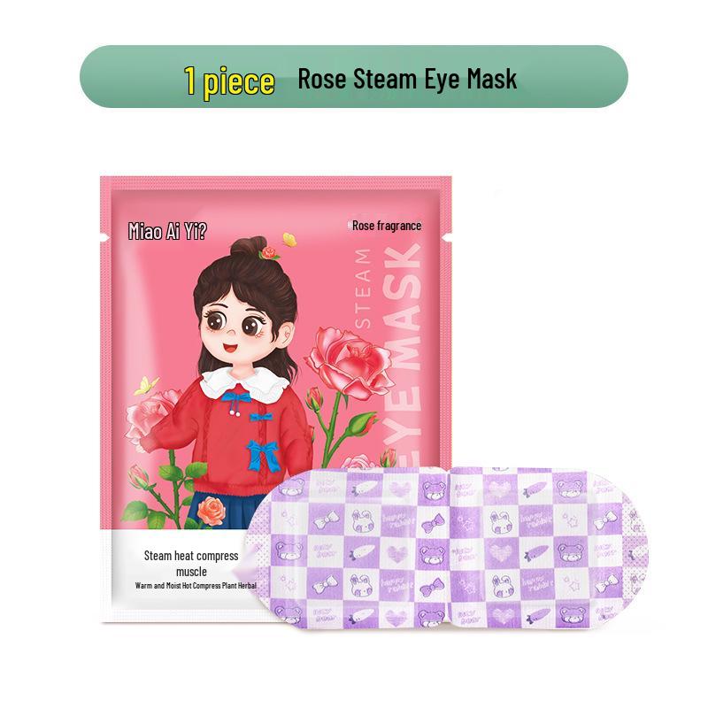 

Mugwort Rose Self-Heating Steam Eye Mask - Blackout Hot Compress for Eye Protection and Sleep