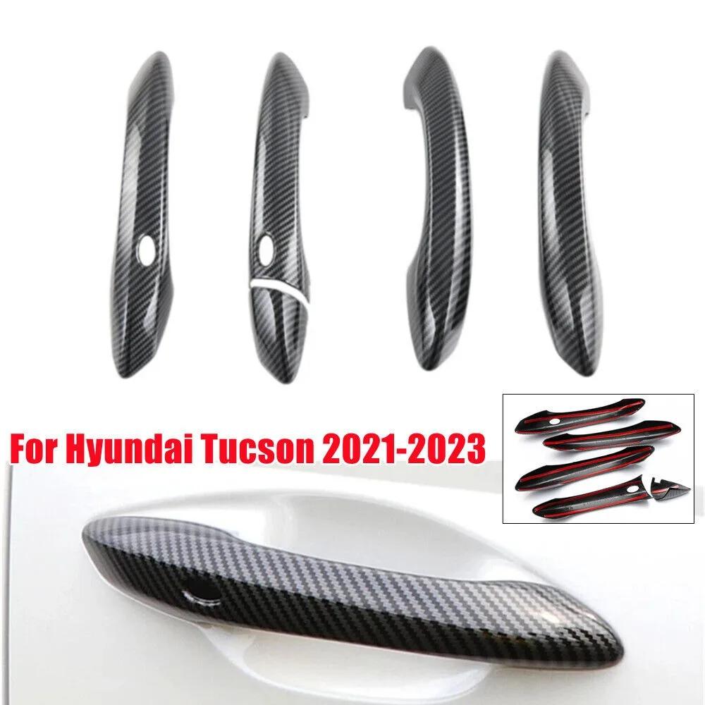 Pro Hyundai Tucson 2025 2025 LHD Auto Styl uhlíkových vláken Chromovaná Vnější lišta krytu kliky dveří Dekorace ABS Auto