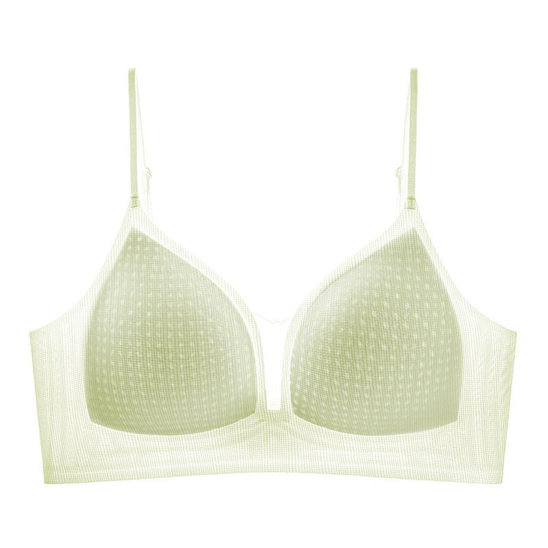 

Small breasts show large and seamless women gather soft support women s bras without steel rings, comfortable and beautiful back bras XL(38/85ABC) зелений
