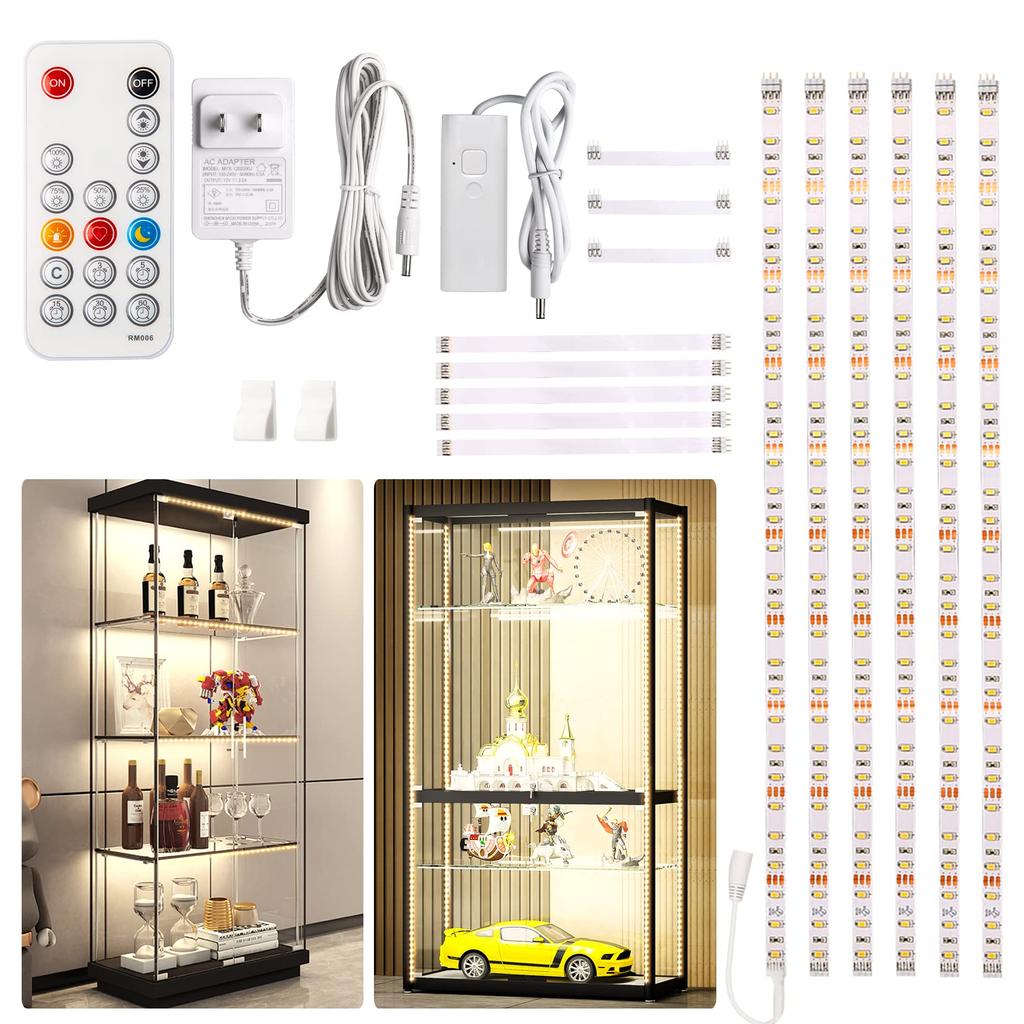 Wobane LED Strip Light, 3m, High Brightness, 1500lm, Indirect Lighting, Remote Control, Stepless Dimming, 0.5m x 6 Strips, Connectable, No