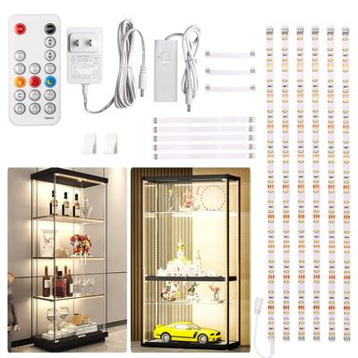 Wobane Figure Light LED Strip 3m High Brightness 1500lm Indirect Lighting with Remote Control Stepless Dimming 0.5m*6 Strands Connectable No Installat