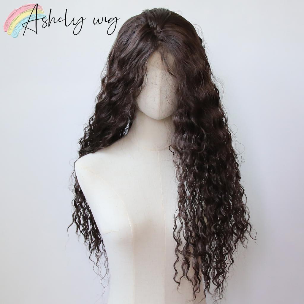 Brown Wig Curly 13x4 Lace Front Wig for Women Long Wave High Quality Dluess High Temperature Fibers Synthetic Lace Front Wigs
