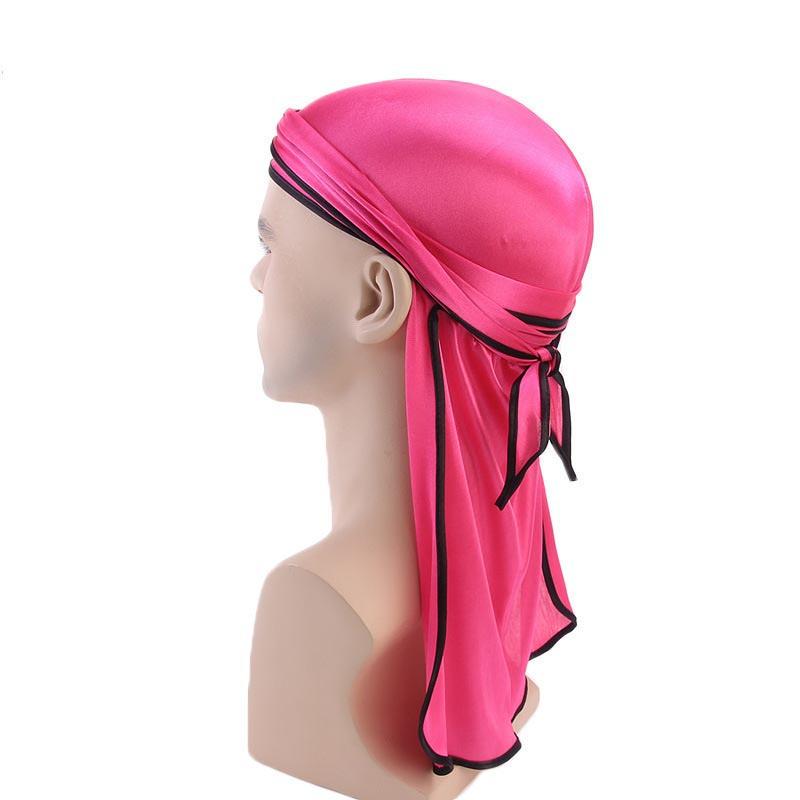 Breathable Unisex Satin Bandana Hat Silky Durag Do Doo Du Rag Long Tail Headwrap