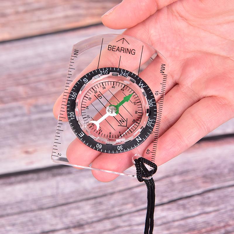 1Pc Outdoor Hiking Camping Compass Map Scale Ruler Multifunctional Equipment