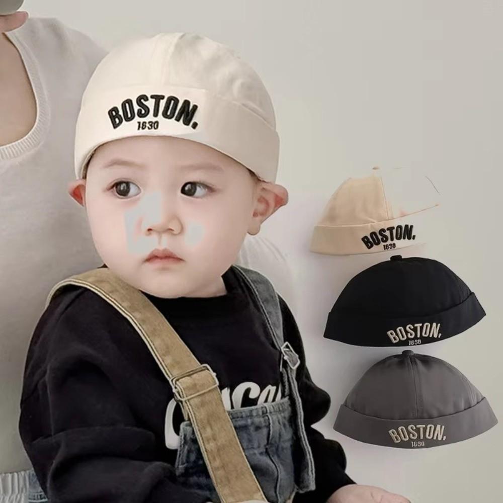 Cotton Children Melon Beanie Letter Embroidered Bucket Hat Hip Hop Fashion Landlord Cap Summer