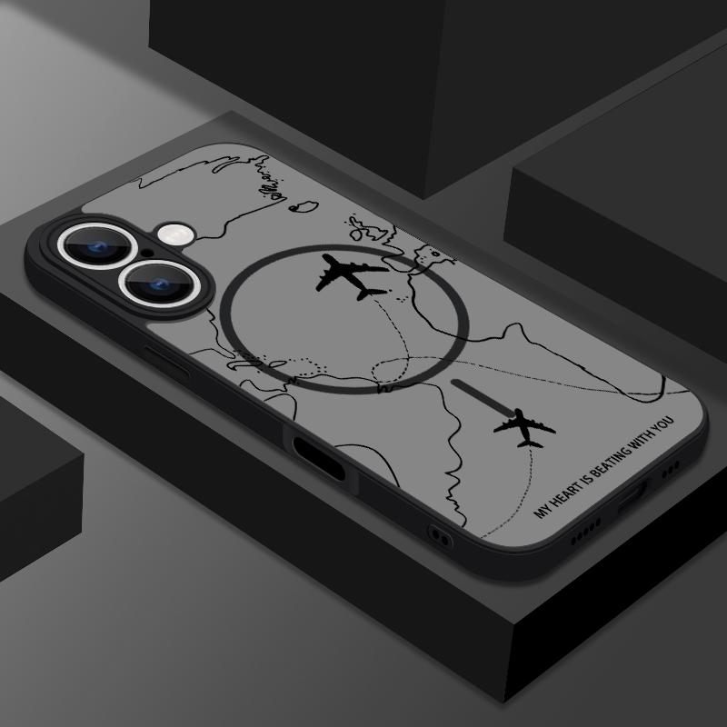 

Чехол с рисунком планеты астронавта прозрачный матовый для iPhone 16 Pro Max 15 Pro 14 13 с беспроводной зарядкой, противоударный для магнитного чехла для телефона Magsafe iPhone 13 Pro Max