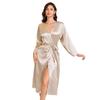 Long Bathrobes, Sexy Cardigan Bathrobes, Women's Summer Thin, Fashionable and Simple Style Home Wear