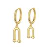 ANENJERY Asymmetric U Shape Hoop Earrings For Women Simple Exquisite Ear Buckle Jewelry Gifts