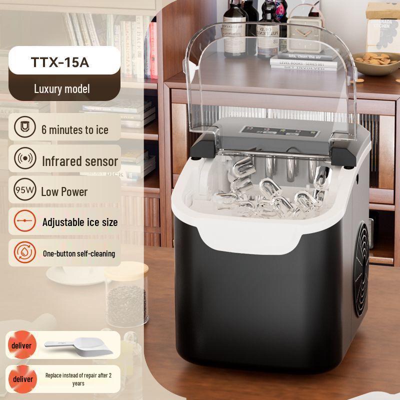 Compact 12KG Automatic Round Ice Cube Maker for Home, Dormitory, or Markets