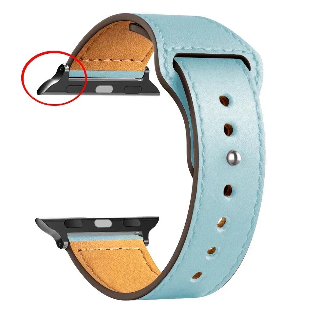 Leather Straps for Apple Watch 10 Band 46mm 42mm 44mm 45mm 49mm 41mm 40mm Correa Bracelet IWatch Series 8 9 3 4 5 6 SE 7 Ultra 2
