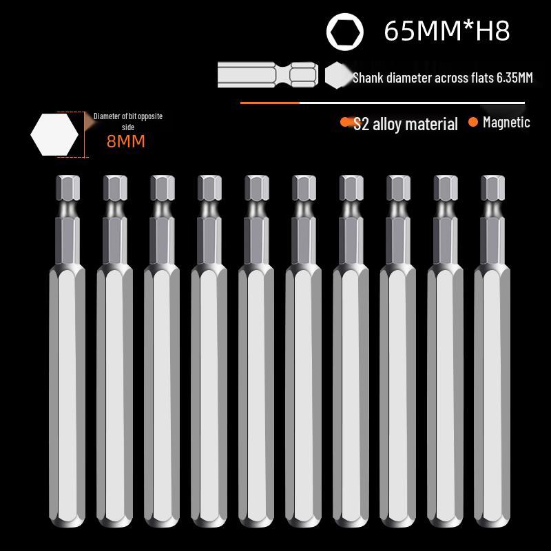 Hexagonal High Hardness S2 Bit Set for Pneumatic & Electric Screwdrivers