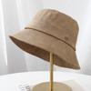 Autumn and Winter New Matte Pattern PU Leather Bucket Hat Women's Literary and Fashionable Big Eaves Retro Bucket Hat