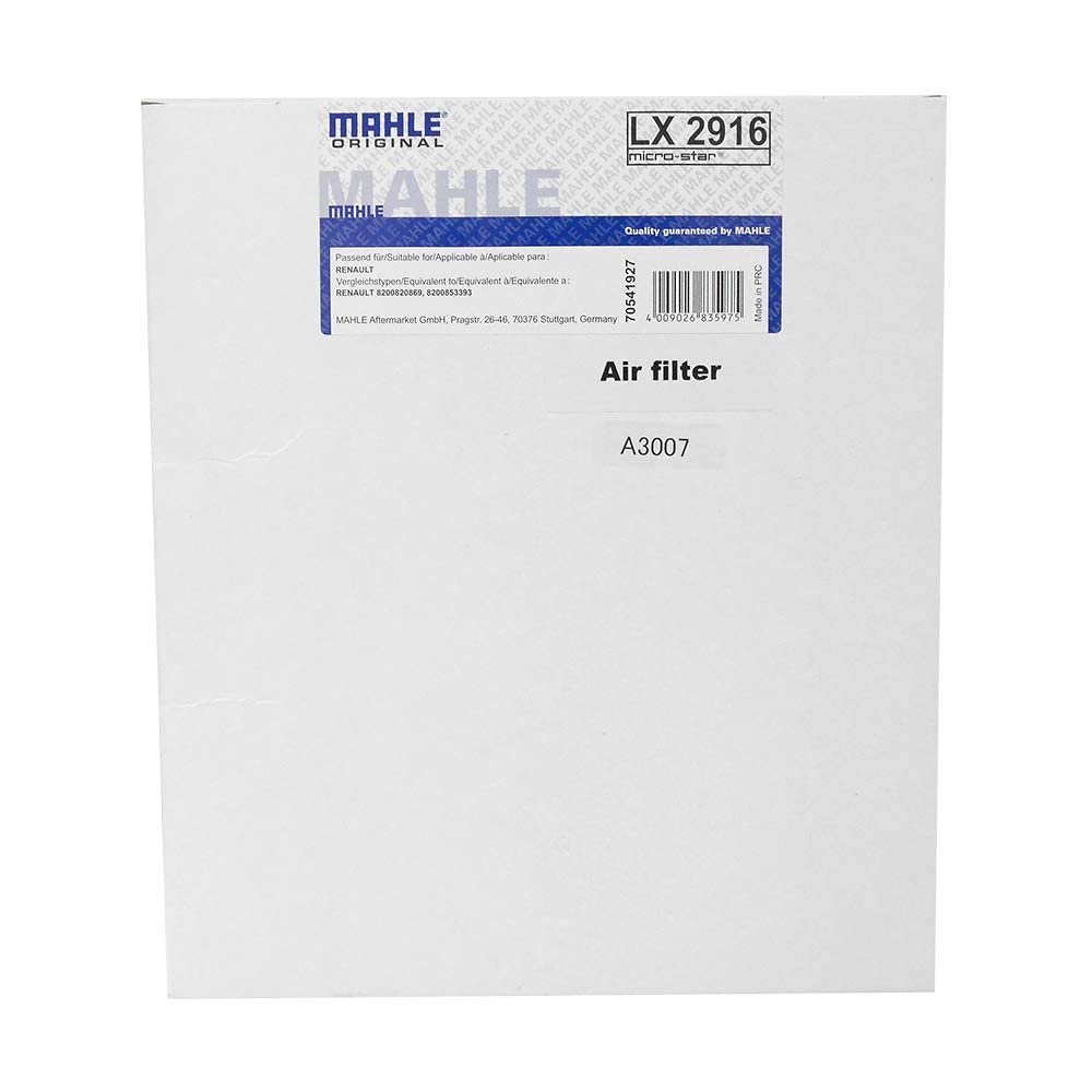 MAHLE Vzduchový filtr pro Renault Megane Estate GT Line Potvrzení kompatibility modelu Vyrobeno OEM filtrem (ABA-ZM4R, ABA-KZM4R)