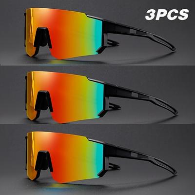 3 Pares de Gafas de Moda Coloridas Geniales Diseño Hueco Transpirable de PC Montura Grande Material de PC Adecuado para Uso Diario