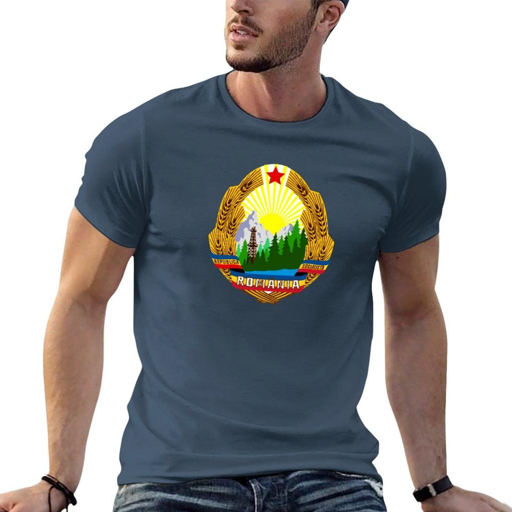 Emblem von Rumänien 19651989 T-Shirt Schnelltrocknend Trainings Kurzarm-T-Shirt