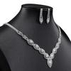 High-end Light Luxury Zircon Necklace Women's Water Drop Fringed Earrings Jewelry Set Cold Wind Collarbone Hair